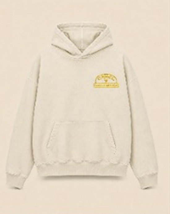 Camel Racing Service Hoodie — Bone in bone, front view
