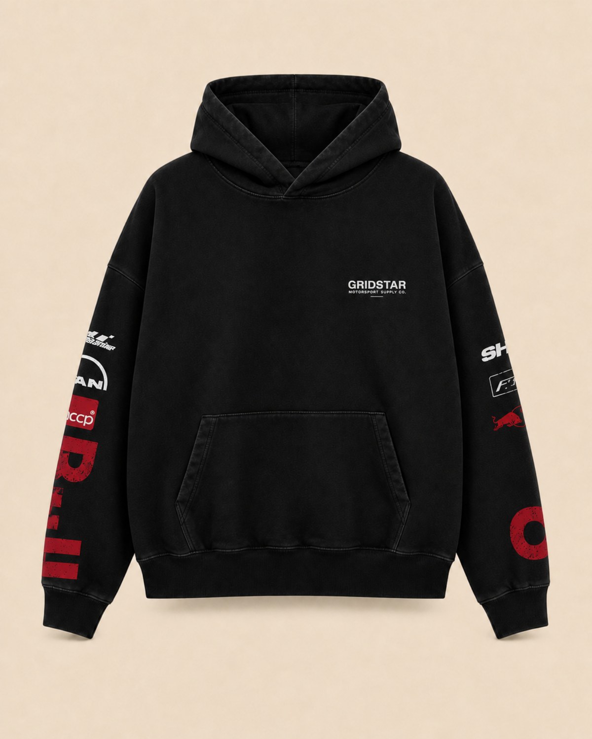 Energy Livery Hoodie in black, front view