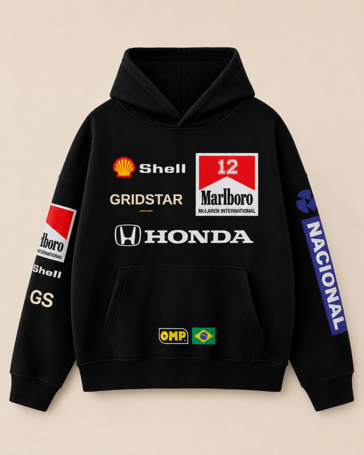 Team Sponsor Livery Hoodie in black, front view